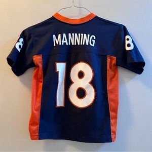 Youth Small/8 Peyton Manning Denver Broncos #18 NFL Navy Football Jersey